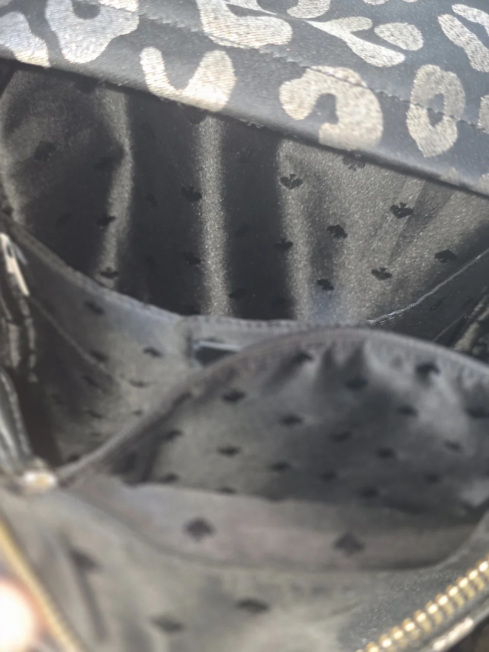 kate spade New York Metallic Leopard Print Backpack - Black & Silver